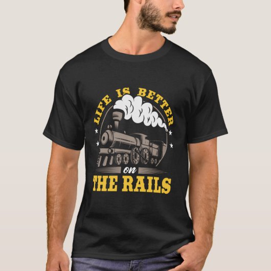 Trainspotter Train Lover Life is beter op de trein T-shirt (Voorkant)