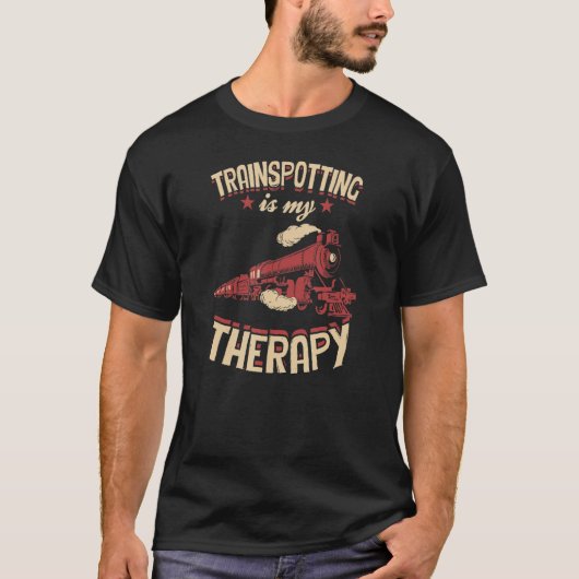 Trainspotting is mijn therapie Railfan  Trai T-shirt (Voorkant)