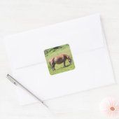 Trait Bretonse paard Vierkante Sticker (Envelop)