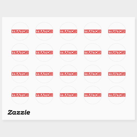 Traitor Stamp Ronde Sticker (Vel)