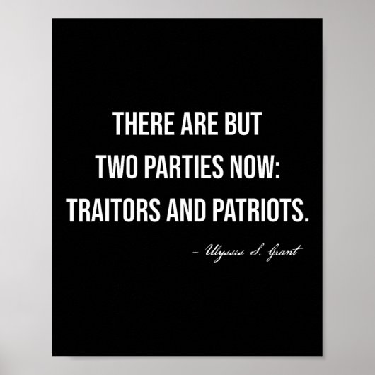 Traitors And Patriots Republican Conservative Trum Poster (Voorkant)