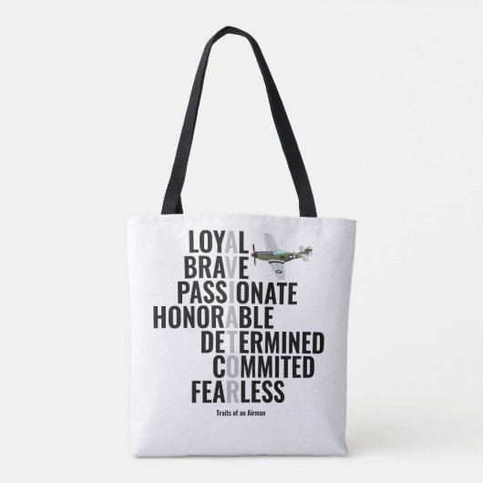 Traits van een Airman Tote Bag (Achterkant)