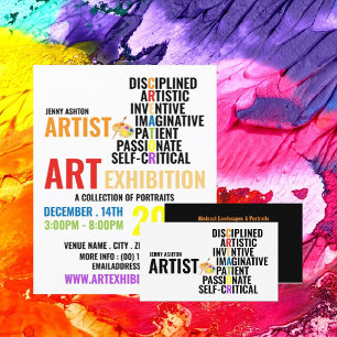 Traits van een artiest, artistieke tentoonstelling flyer