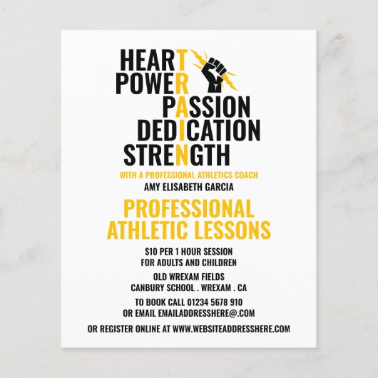 Traits van een atleet, atletiekles Adverteren Flyer (Voorkant)