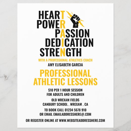 Traits van een atleet, atletiekles Adverteren Flyer (Voorkant)