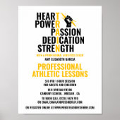 Traits van een atleet, atletiekles Adverteren Poster (Voorkant)