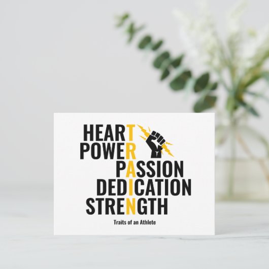 Traits van een atleet briefkaart (Staand voorkant)