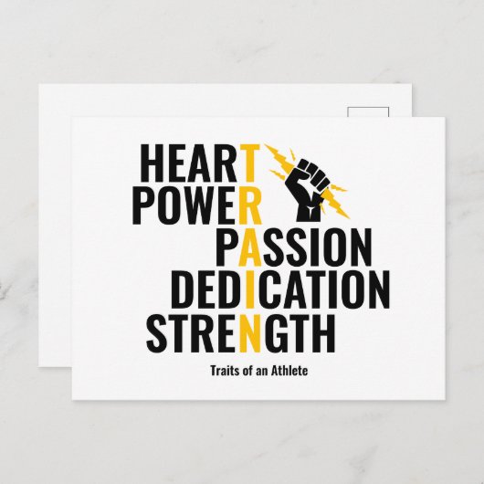 Traits van een atleet briefkaart (Voorkant / Achterkant)