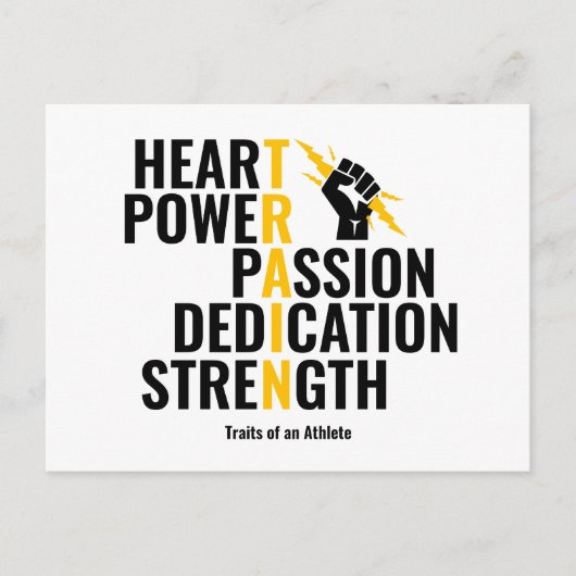 Traits van een atleet briefkaart (Voorkant)