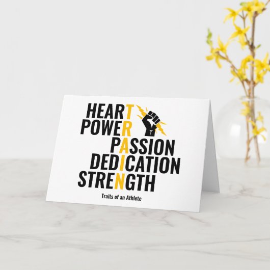 Traits van een atleet kaart (Gele Bloem)