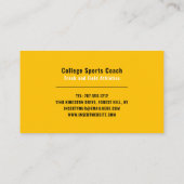 Traits van een atleet, sportjournalist, sportcoach visitekaartje (Achterkant)