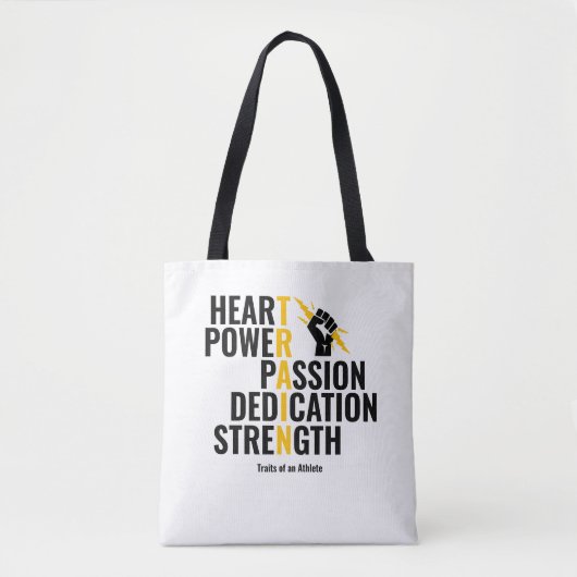 Traits van een atleet tote bag (Voorkant)