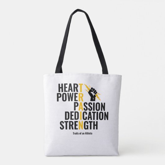 Traits van een atleet tote bag (Achterkant)
