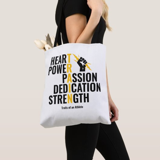 Traits van een atleet tote bag (Dichtbij)