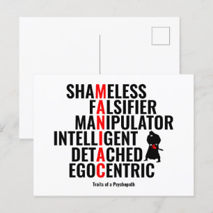 Traits van een Psychopath Briefkaart