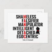 Traits van een Psychopath Briefkaart (Voorkant / Achterkant)