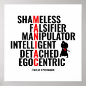 Traits van een Psychopath Poster (Voorkant)