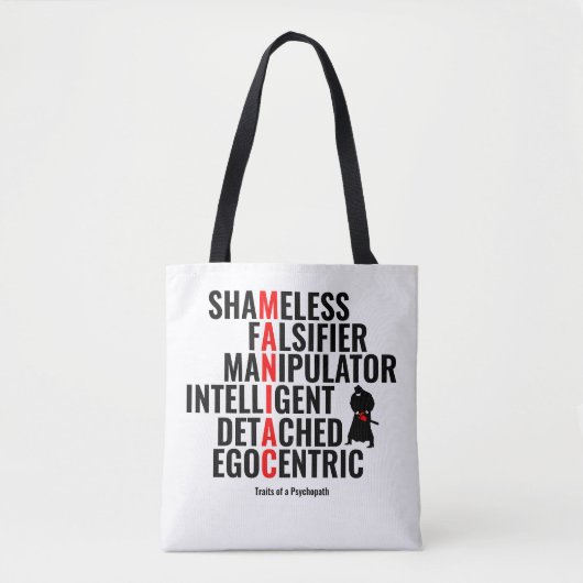 Traits van een Psychopath Tote Bag (Voorkant)