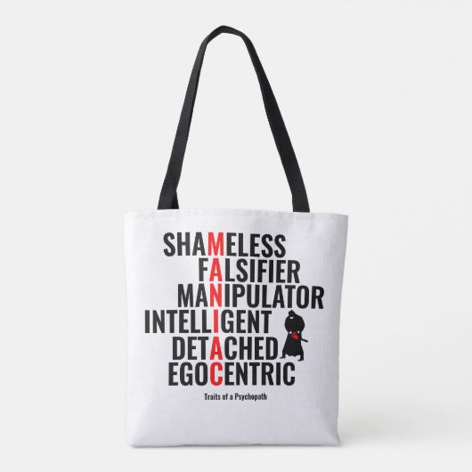 Traits van een Psychopath Tote Bag (Achterkant)