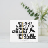 Traits van een seriemoordenaar briefkaart (Staand voorkant)