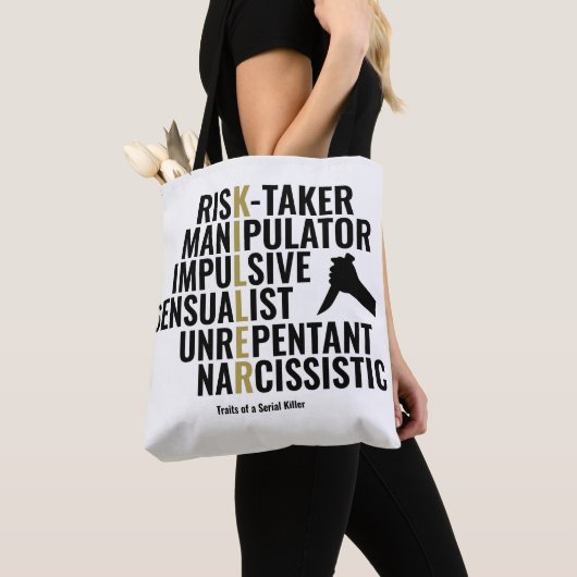 Traits van een seriemoordenaar tote bag (Dichtbij)