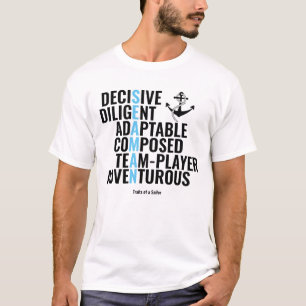 Traits van een verzender t-shirt
