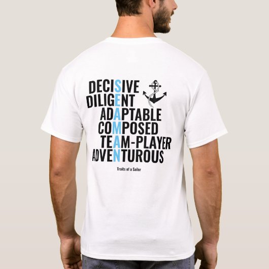 Traits van een verzender t-shirt (Achterkant)