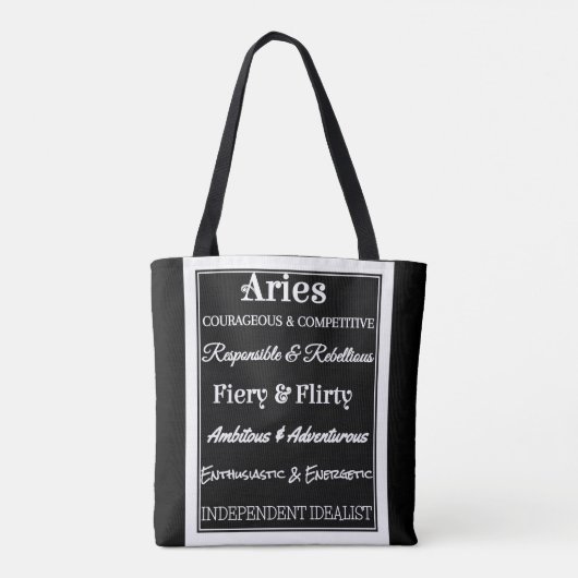 Traits zwart/wit tote bag (Achterkant)