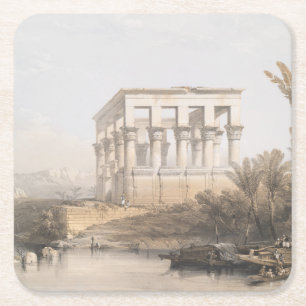 Trajan's kiosk, hypaethral-tempel bij Philae Egypt Kartonnen Onderzetters