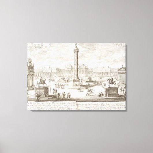 Trajan's Square Rome uit 'Entwurf einer History' Canvas Afdruk (Voorkant)