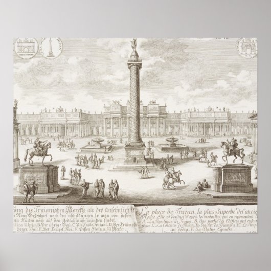Trajan's Square Rome uit 'Entwurf einer History' Poster (Voorkant)