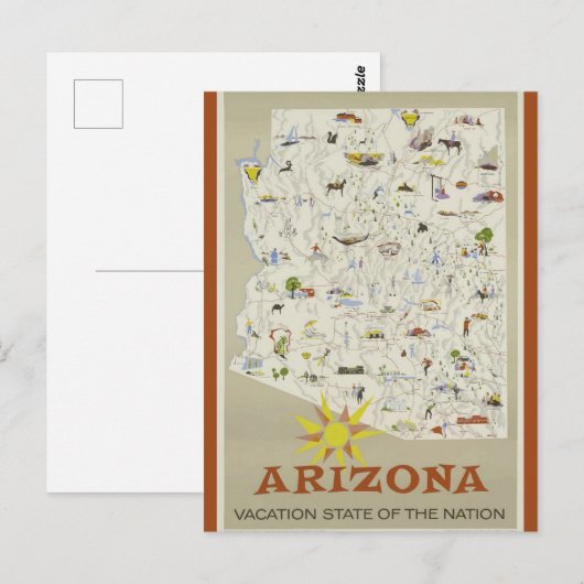 traject van de door de staat Arizona uitgevoerde  Briefkaart (Voorkant / Achterkant)