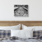 Traject van de zwarte & Witte Plattelandsspoorweg  Canvas Afdruk (Insitu (Slaapkamer))