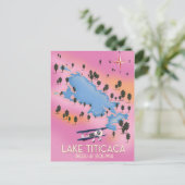 Trajectkunst van het meer van Titicaca, peru, Boli Briefkaart (Staand voorkant)