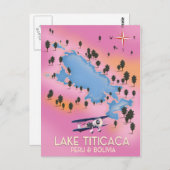 Trajectkunst van het meer van Titicaca, peru, Boli Briefkaart (Voorkant / Achterkant)