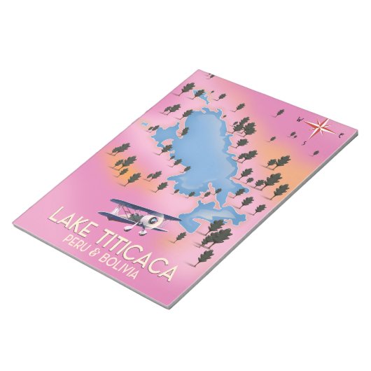 Trajectkunst van het meer van Titicaca, peru, Boli Notitieblok (Schuin)