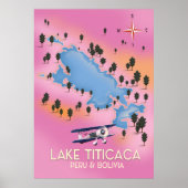 Trajectkunst van het meer van Titicaca, peru, Boli Poster (Voorkant)