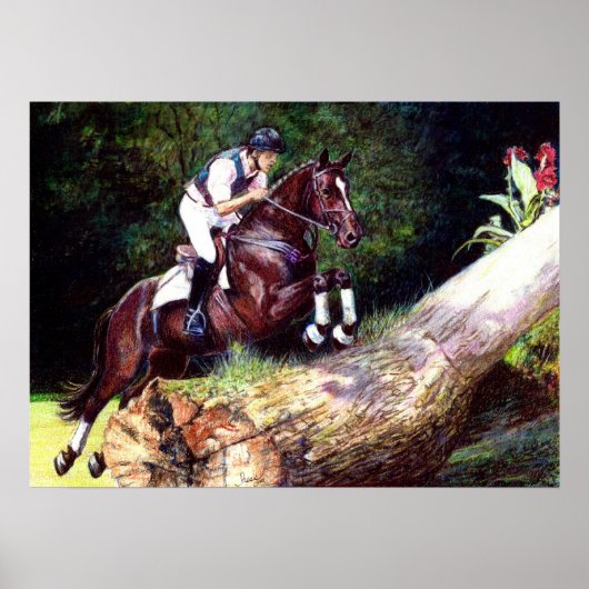 Trakehner Eventing Cross Country Horse Portret Poster (Voorkant)