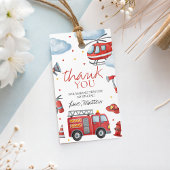 Traktaattag voor verjaardag vuurweer cadeaulabel
