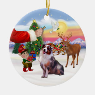 Traktatie voor een Australische herder (merle) Keramisch Ornament