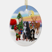 Traktatie voor een Berner Sennenhond & Puppy Keramisch Ornament (Rechts)