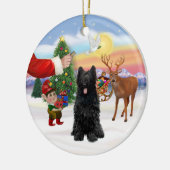 Traktatie voor een Black Briard Keramisch Ornament (Links)