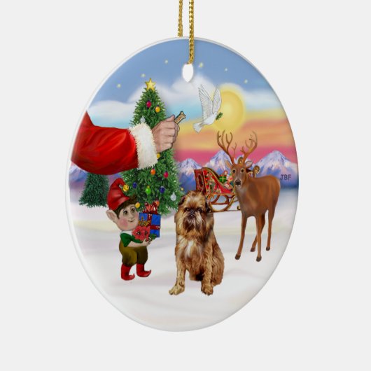 Traktatie voor een Brusselse Griffon Keramisch Ornament (Rechts)