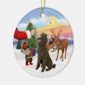 Traktatie voor een Chocolate Standard Poedel Keramisch Ornament (Links)