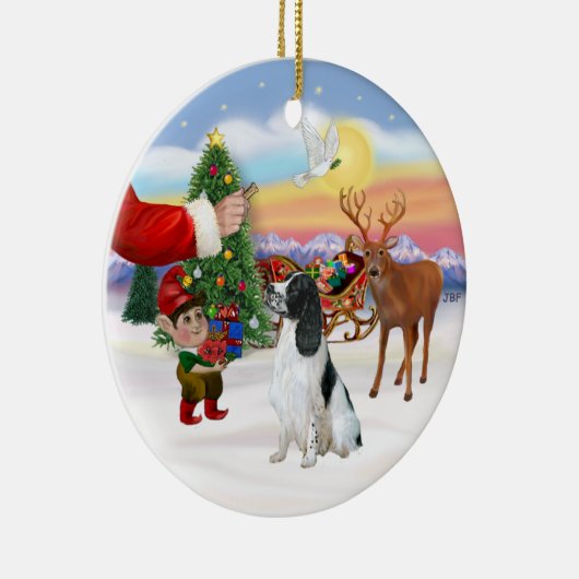 Traktatie voor een Engelse Springer Spaniel Keramisch Ornament (Rechts)