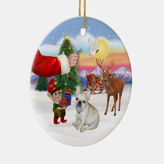 Traktatie voor een Franse Bulldog Keramisch Ornament (Rechts)