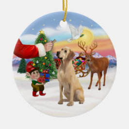 Traktatie voor een gele labrador keramisch ornament