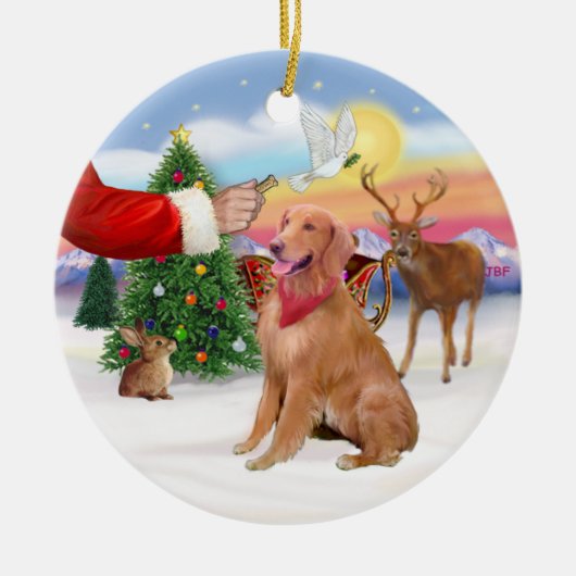 Traktatie voor een Golden Retriever Keramisch Ornament (Voorkant)