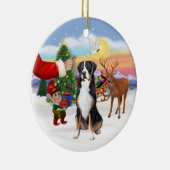 Traktatie voor een grote Zwitserse berghond Keramisch Ornament (Rechts)