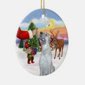 Traktatie voor een Ierse Wolfshond Keramisch Ornament (Rechts)